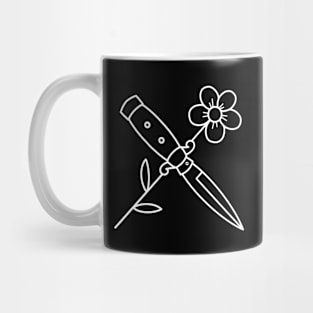 HomeSchoolTattoo knife and flower Mug